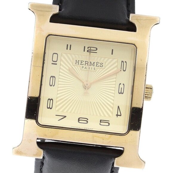 HERMES H watch HH1.801 gold Dial Quartz Men's Watch_883144 - Picture 1 of 7